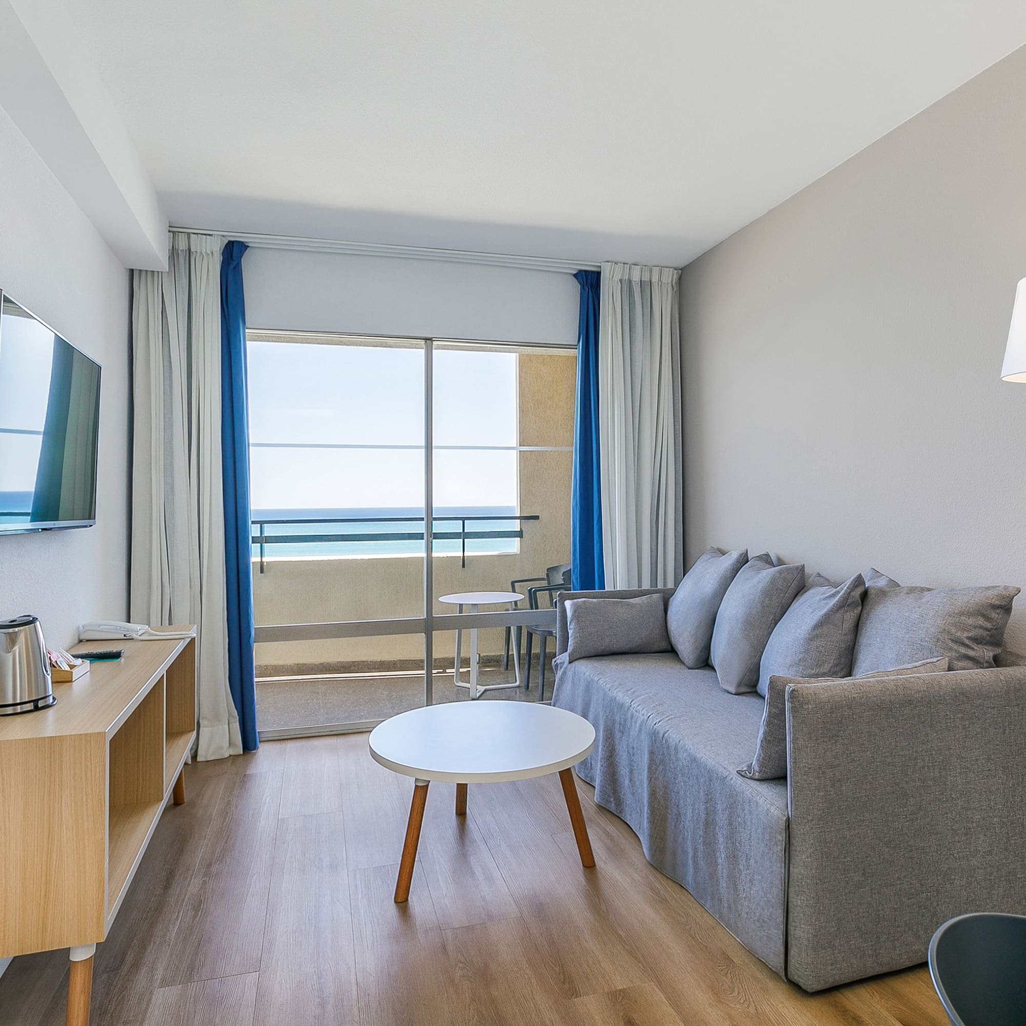 a room with a couch and a table