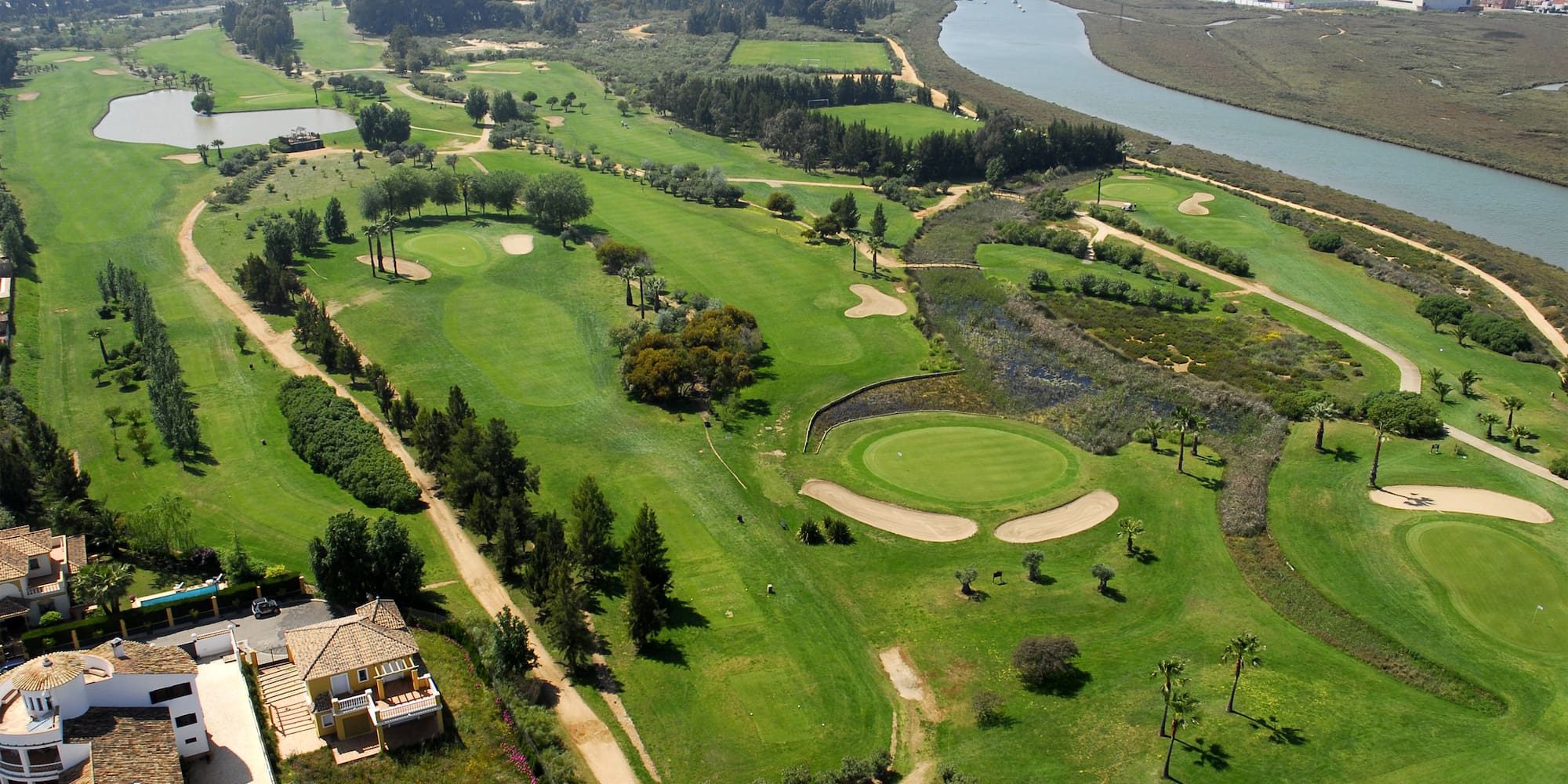 aerial view of a golf course