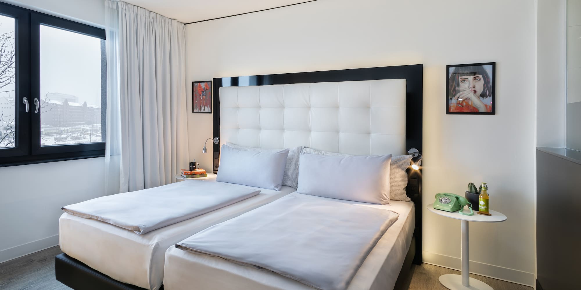 a room with two beds