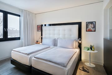 a room with two beds