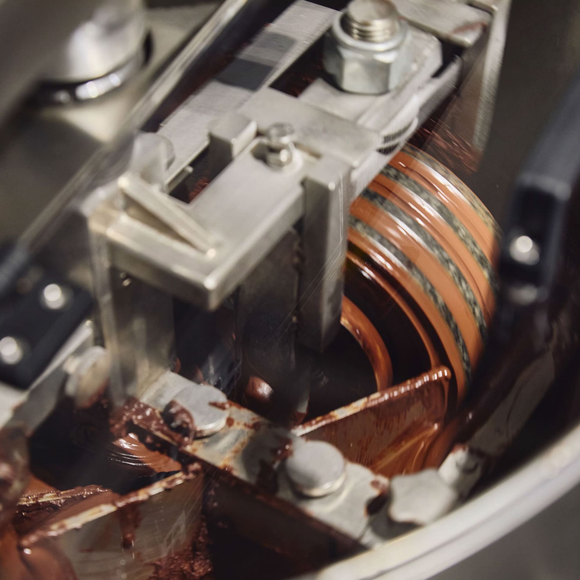 a machine with a chocolate coating