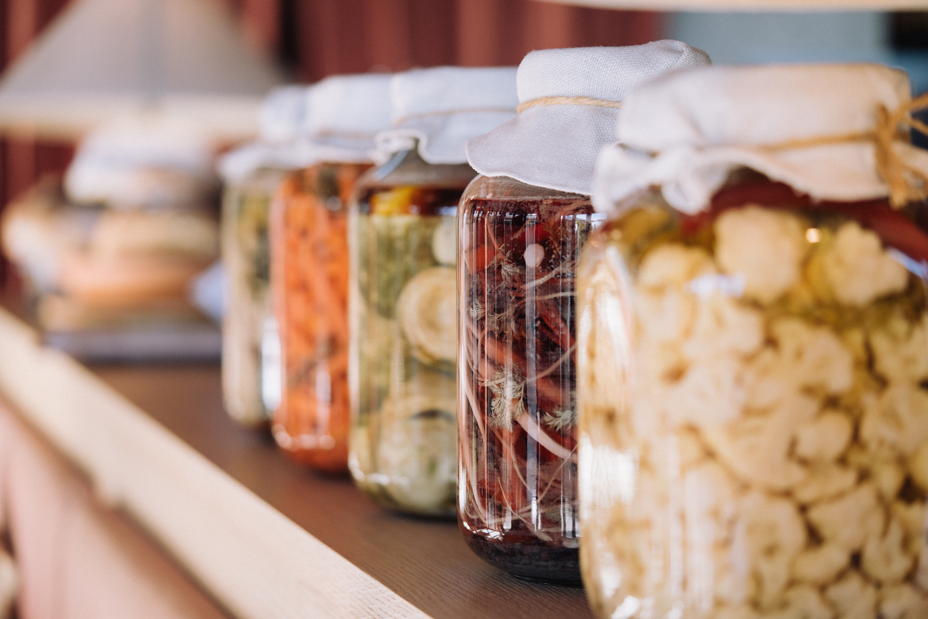 jars of food on a shelf