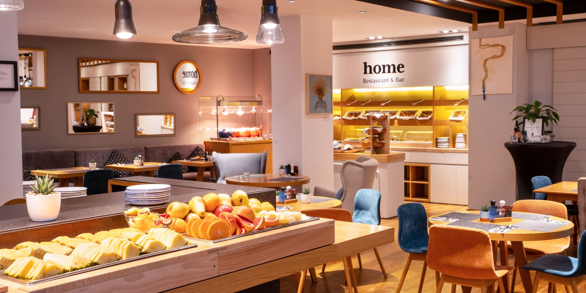 a food on a table in a restaurant