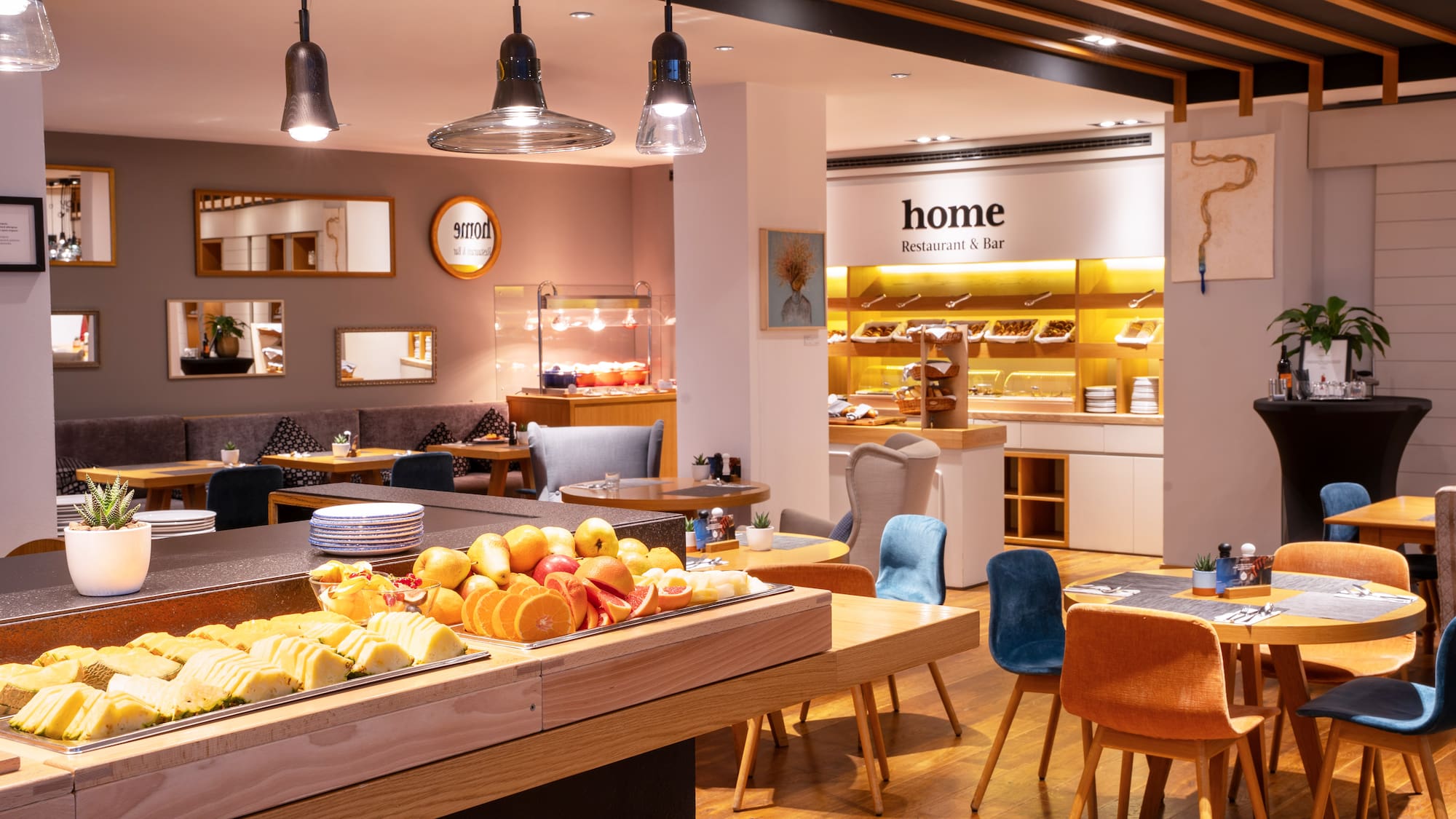 a food on a table in a restaurant