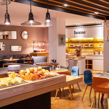 a food on a table in a restaurant