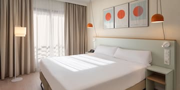 a bed in a room