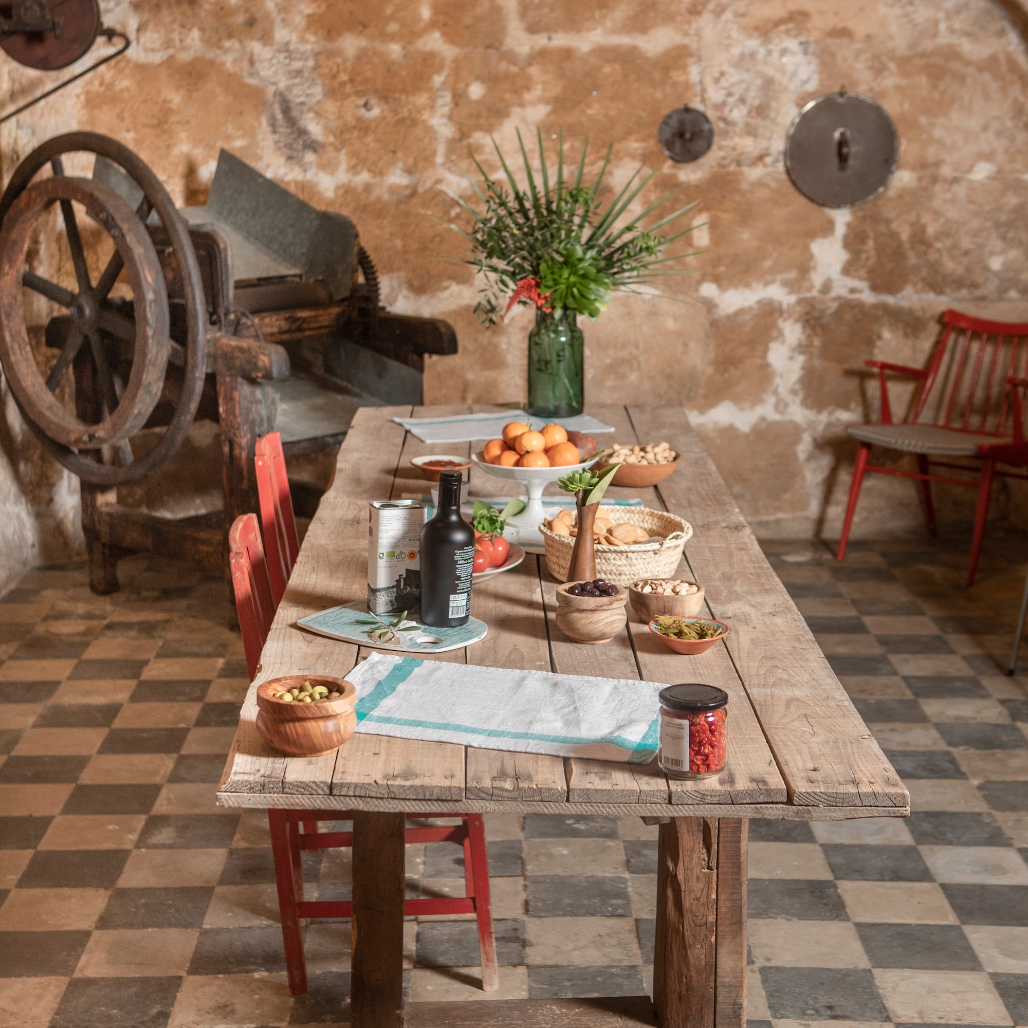 a table with food on it