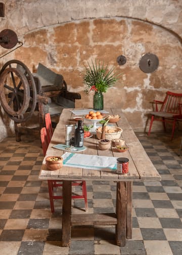 a table with food on it