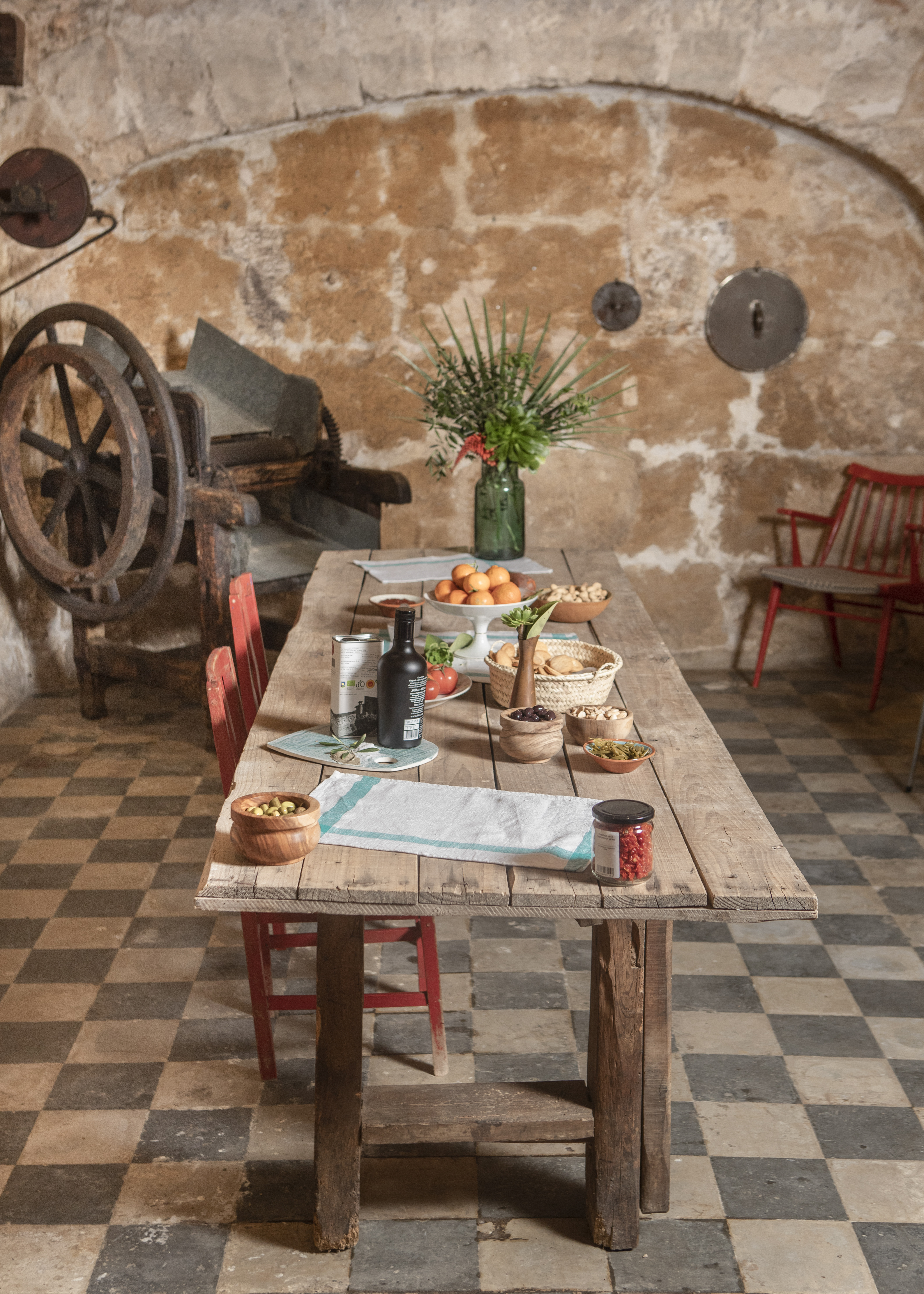 a table with food on it