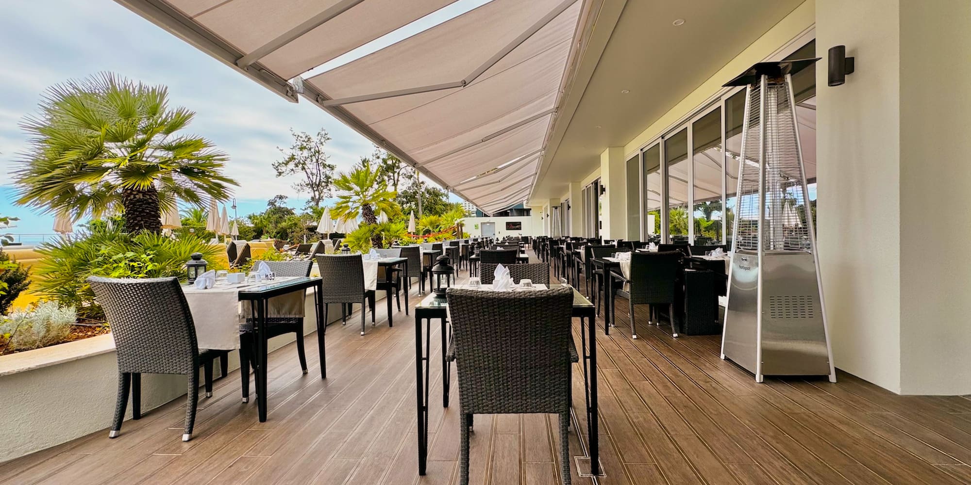 a restaurant with tables and chairs