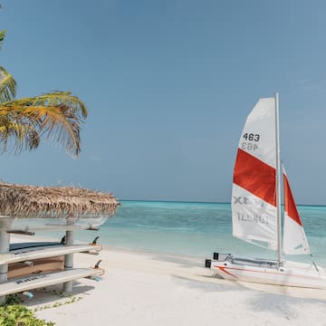 a sailboat on a beach