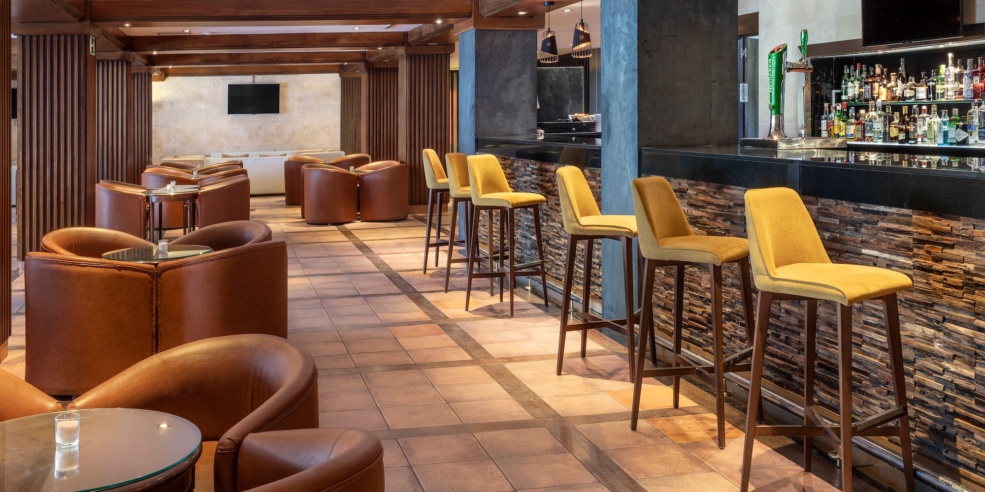 a room with chairs and tables