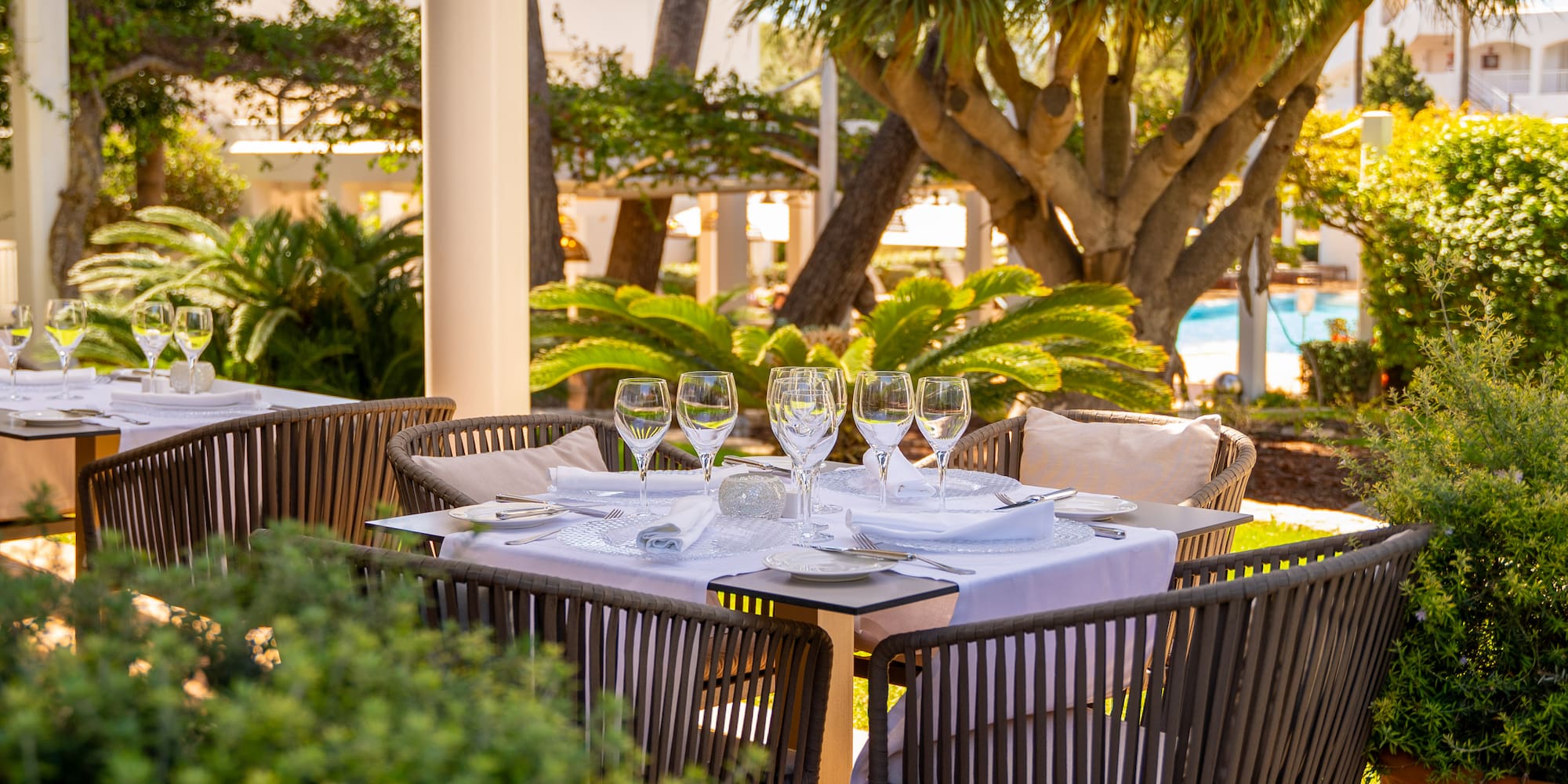 a table set up for a dinner party