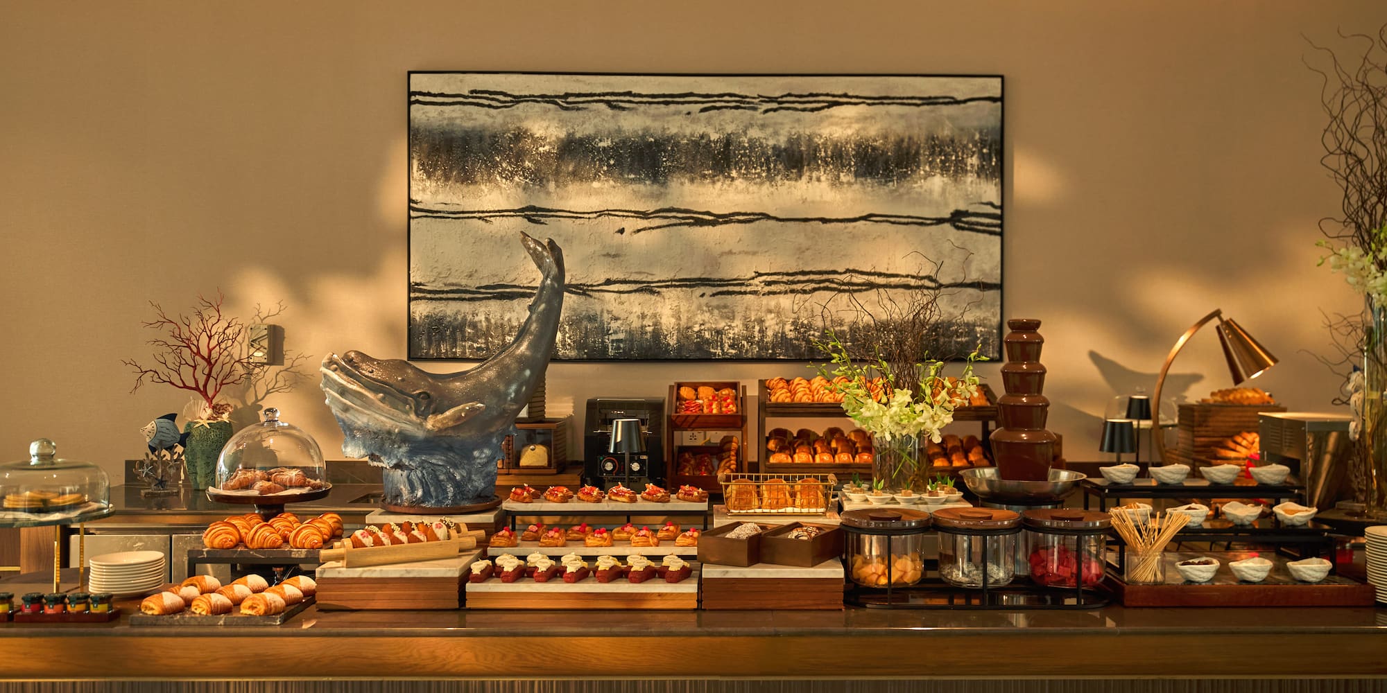 a table with food on it