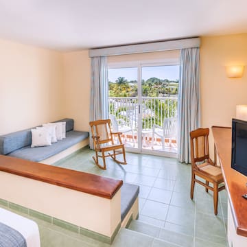 a room with a television and a couch