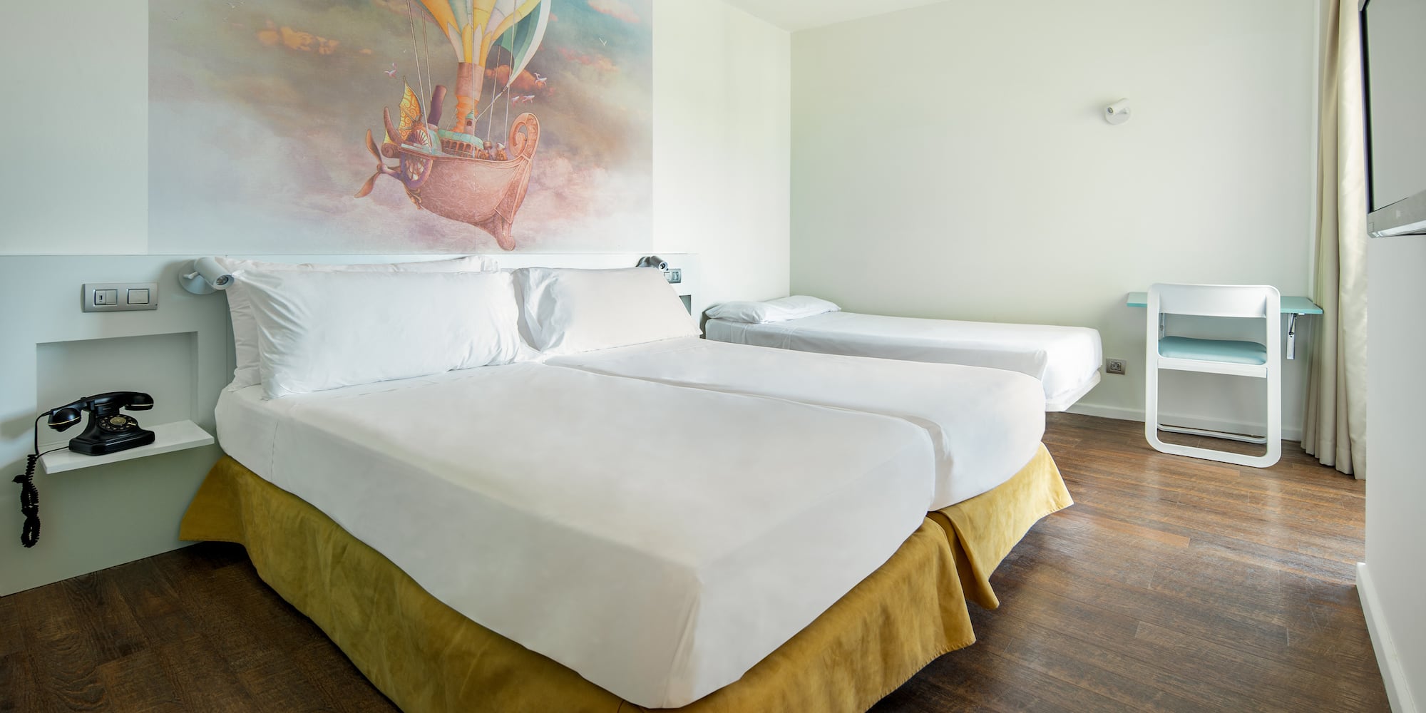 a room with two beds