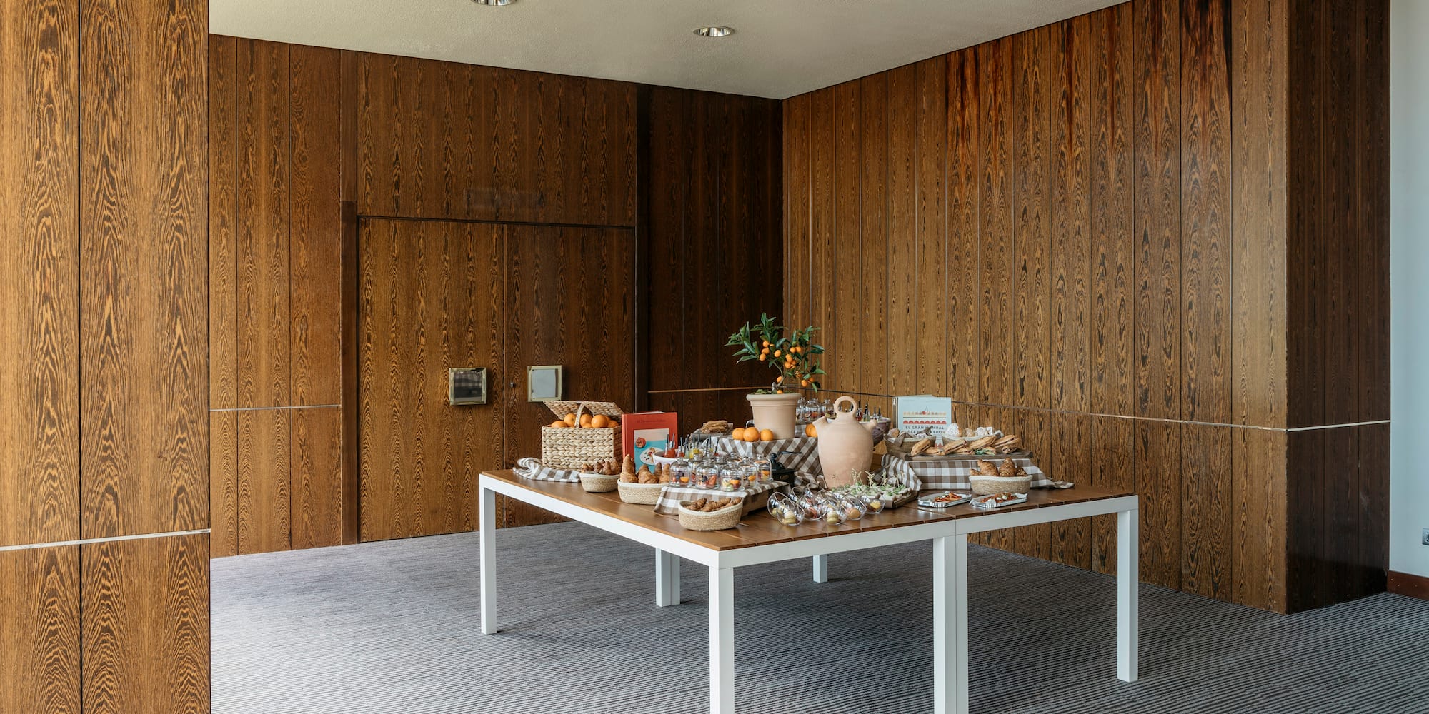 a table with food on it