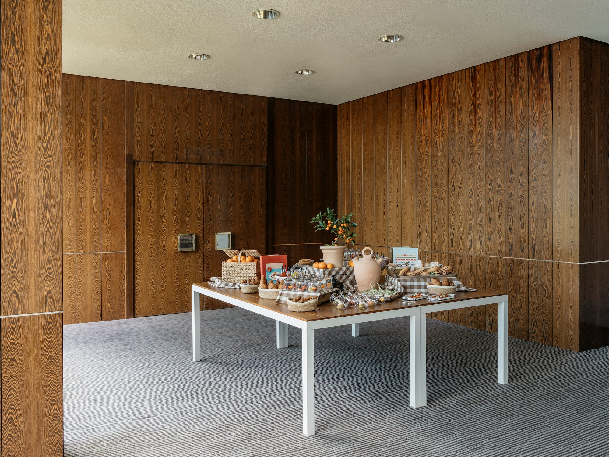 a table with food on it