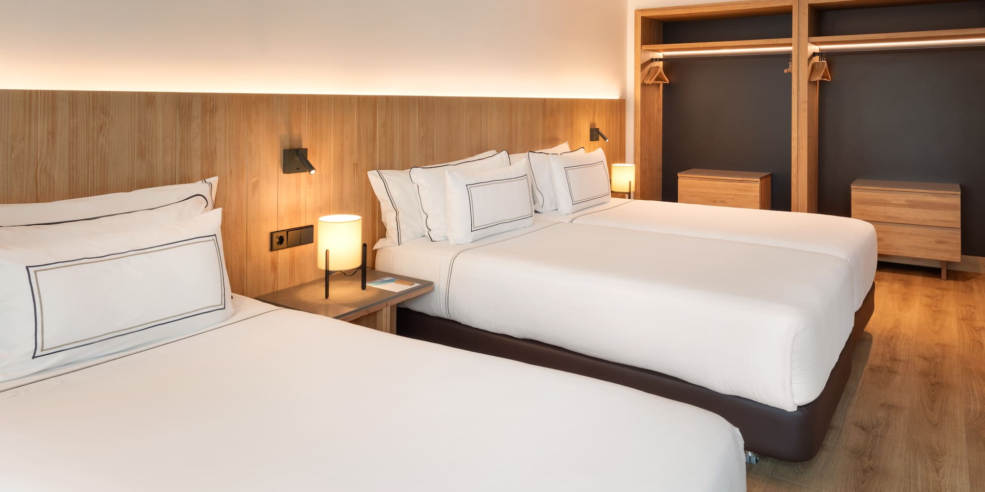 a room with two beds