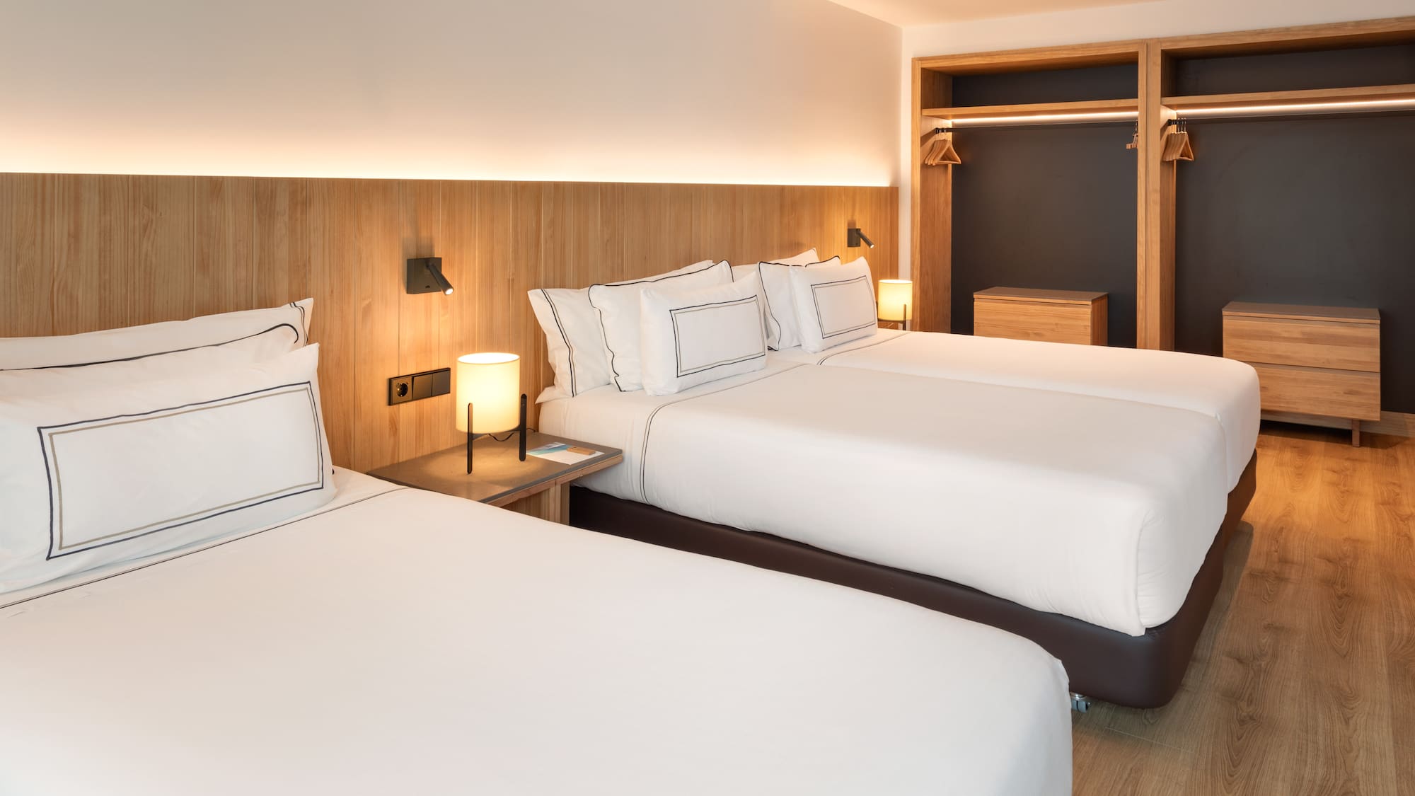 a room with two beds