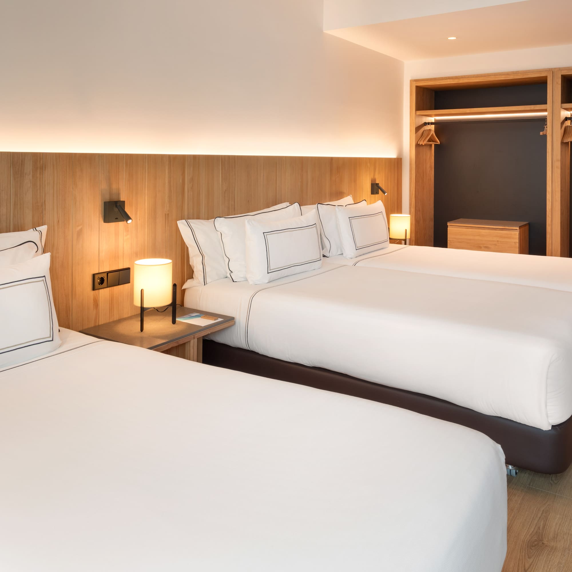 a room with two beds