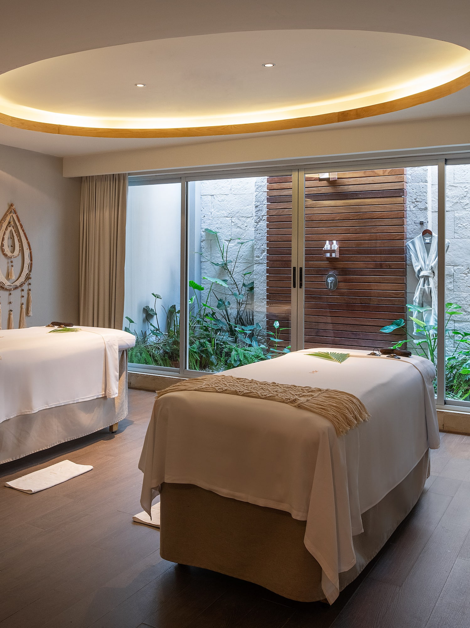 a room with two beds