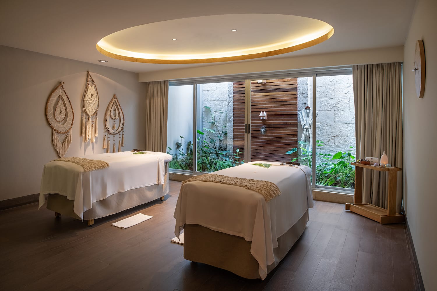 a room with two beds