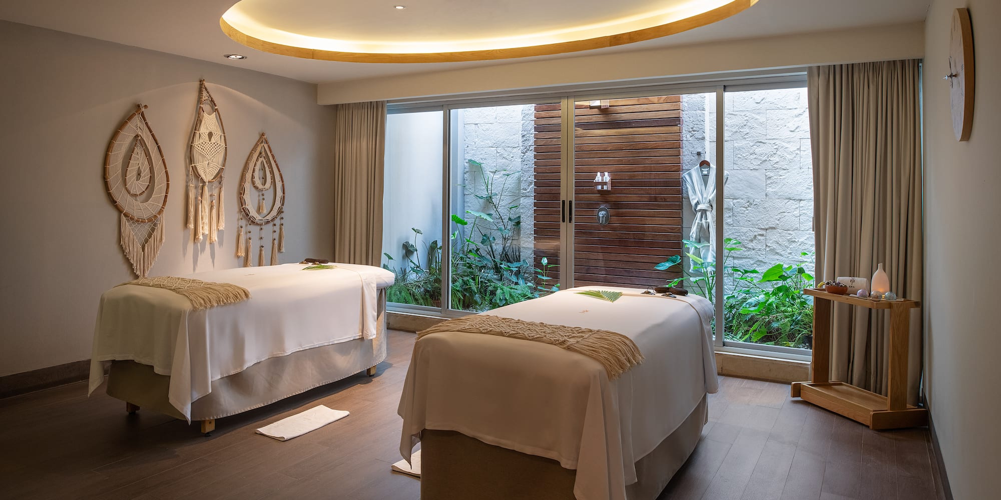 a room with two beds