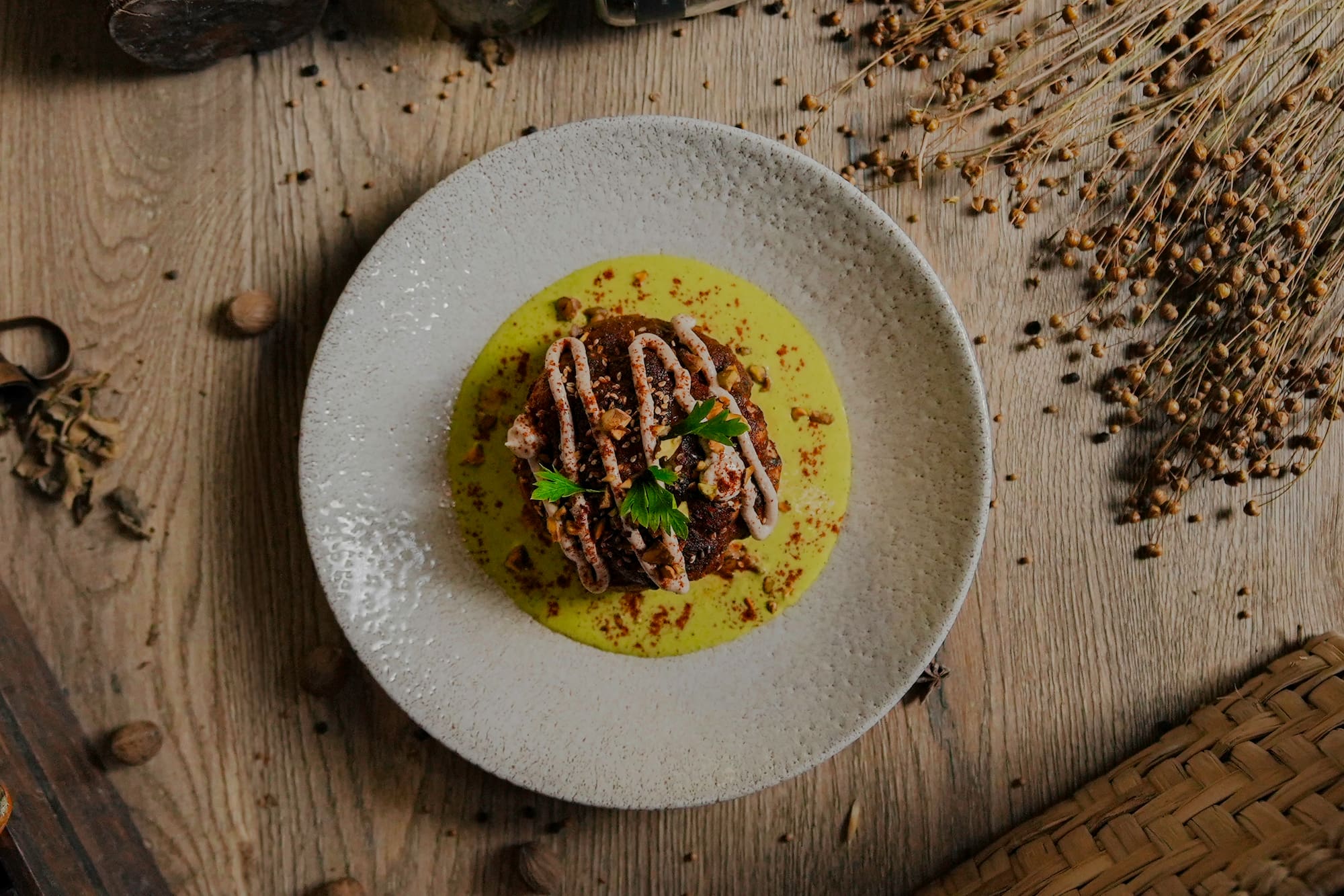 a plate of food on a table