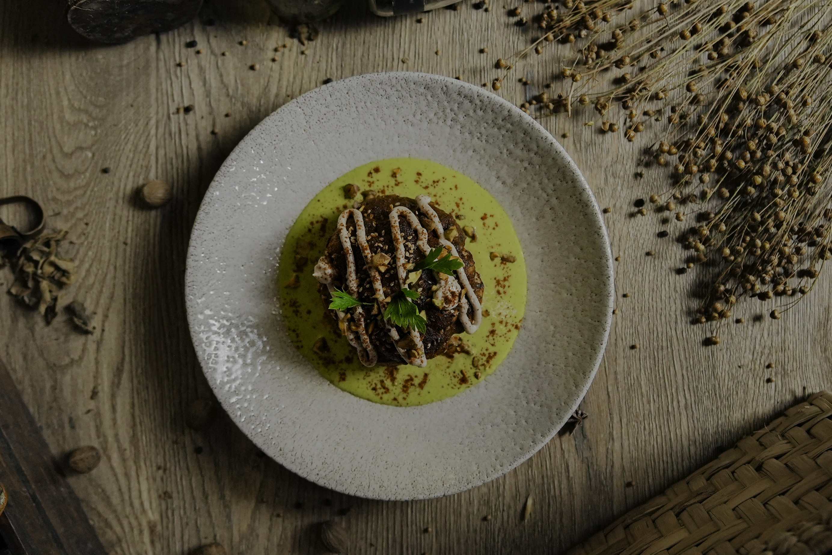 a plate of food on a table
