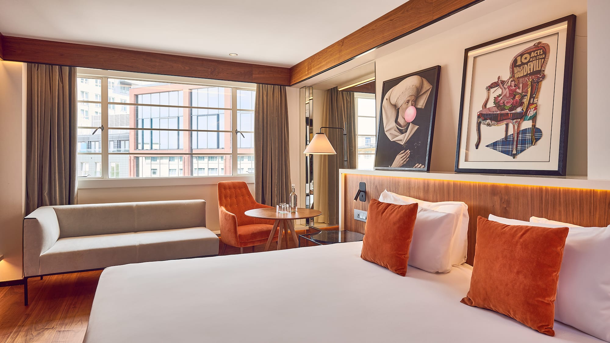 a room with a bed and a couch