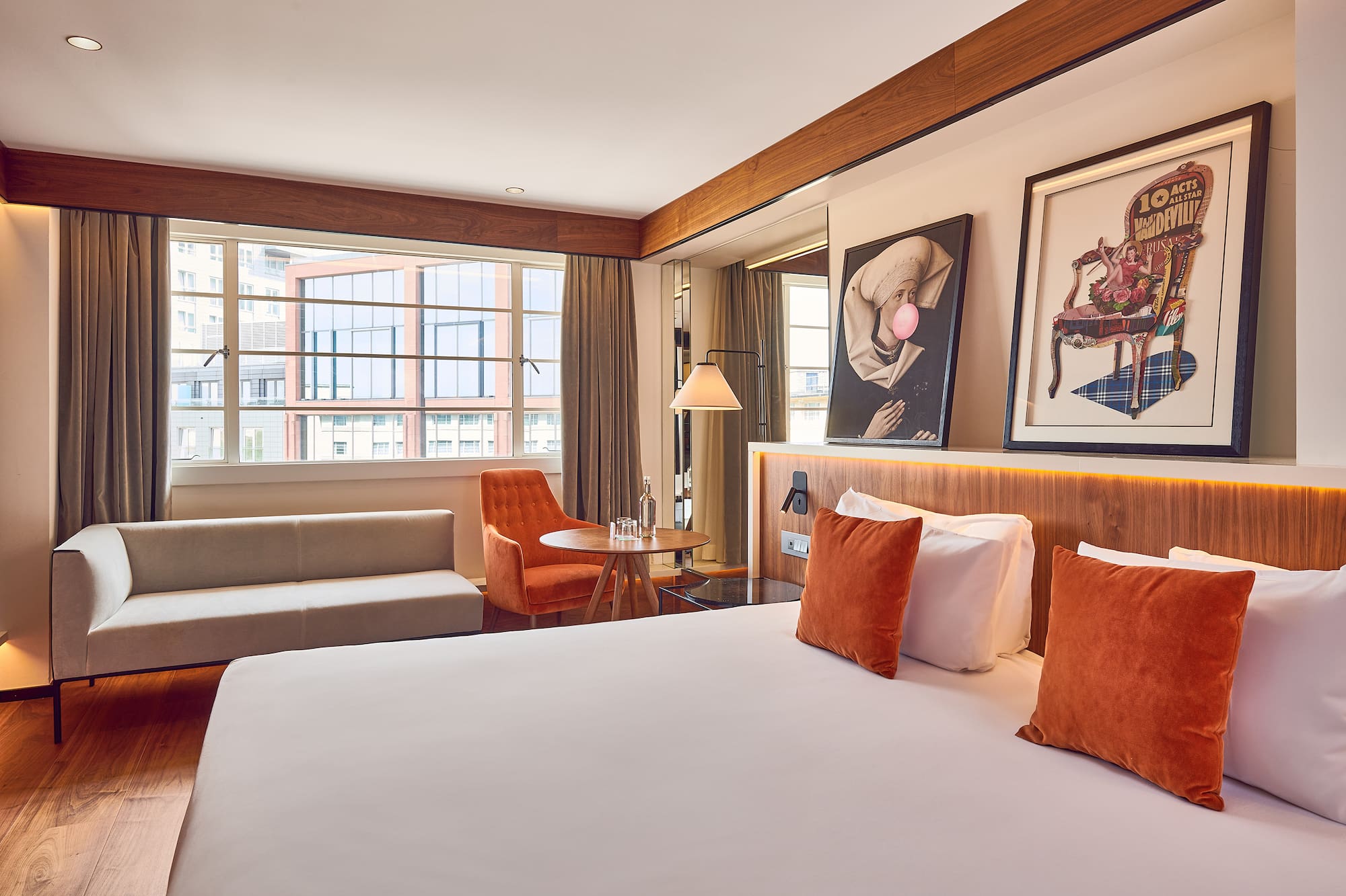 a room with a bed and a couch