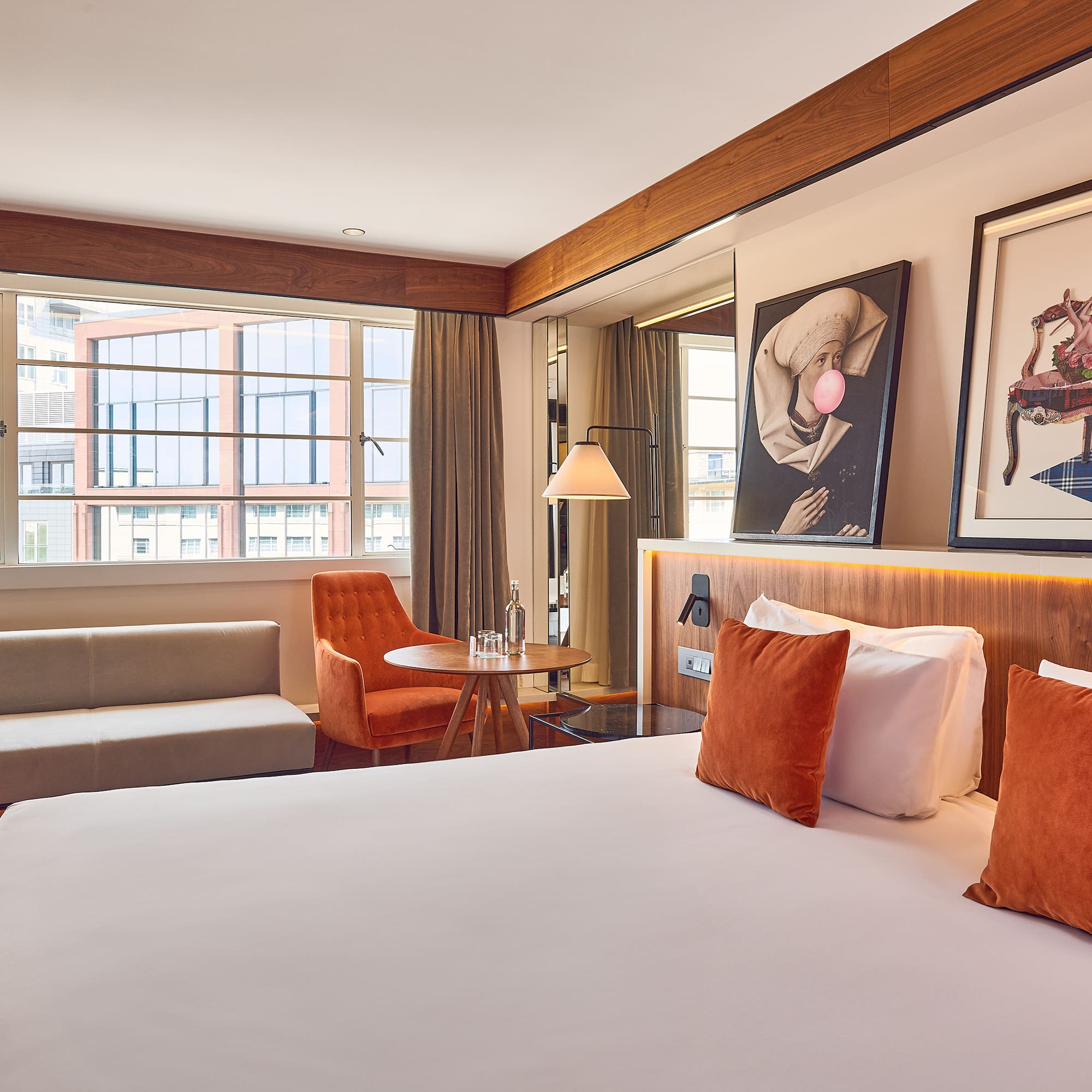 a room with a bed and a couch