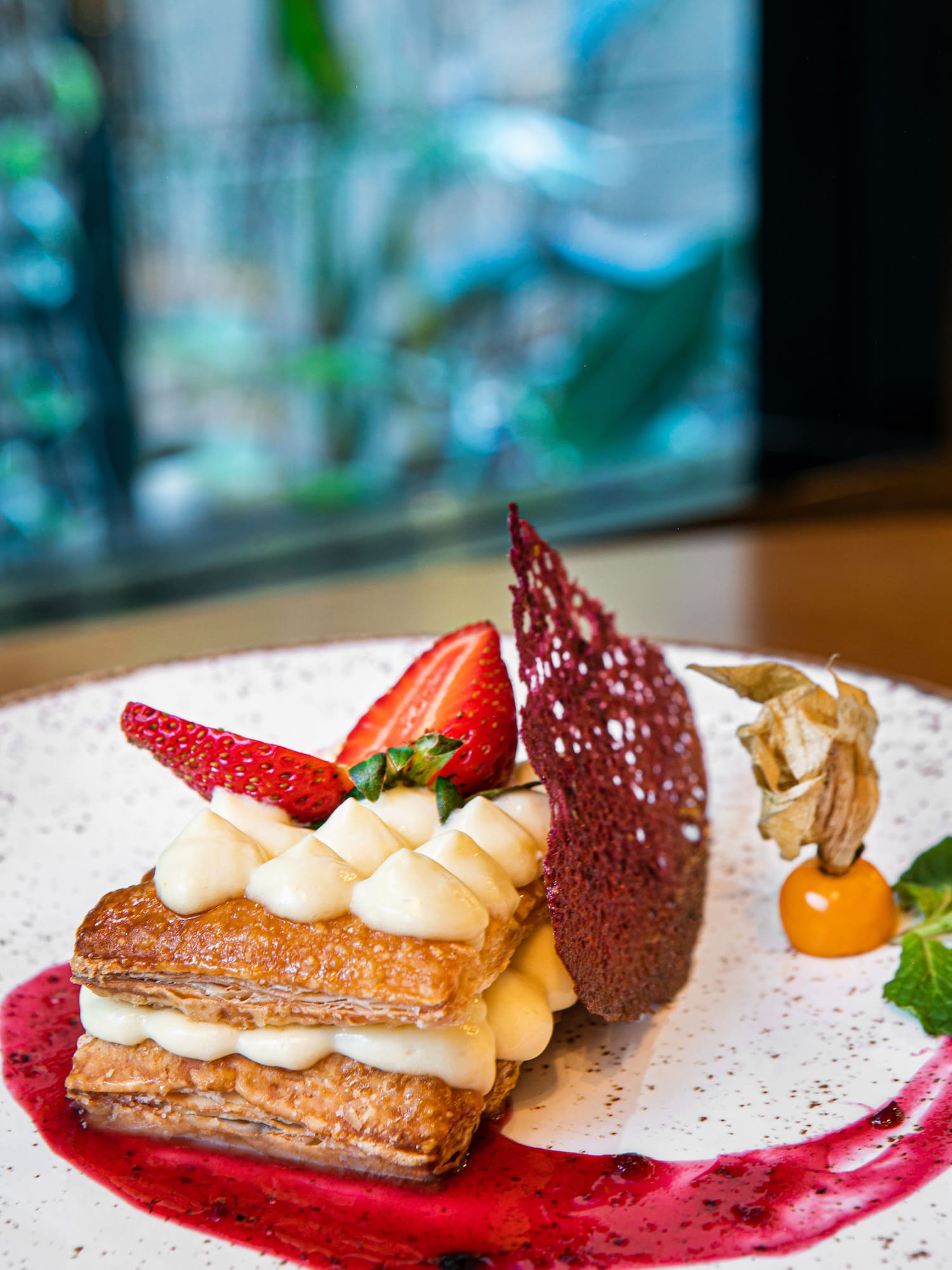 a dessert on a plate