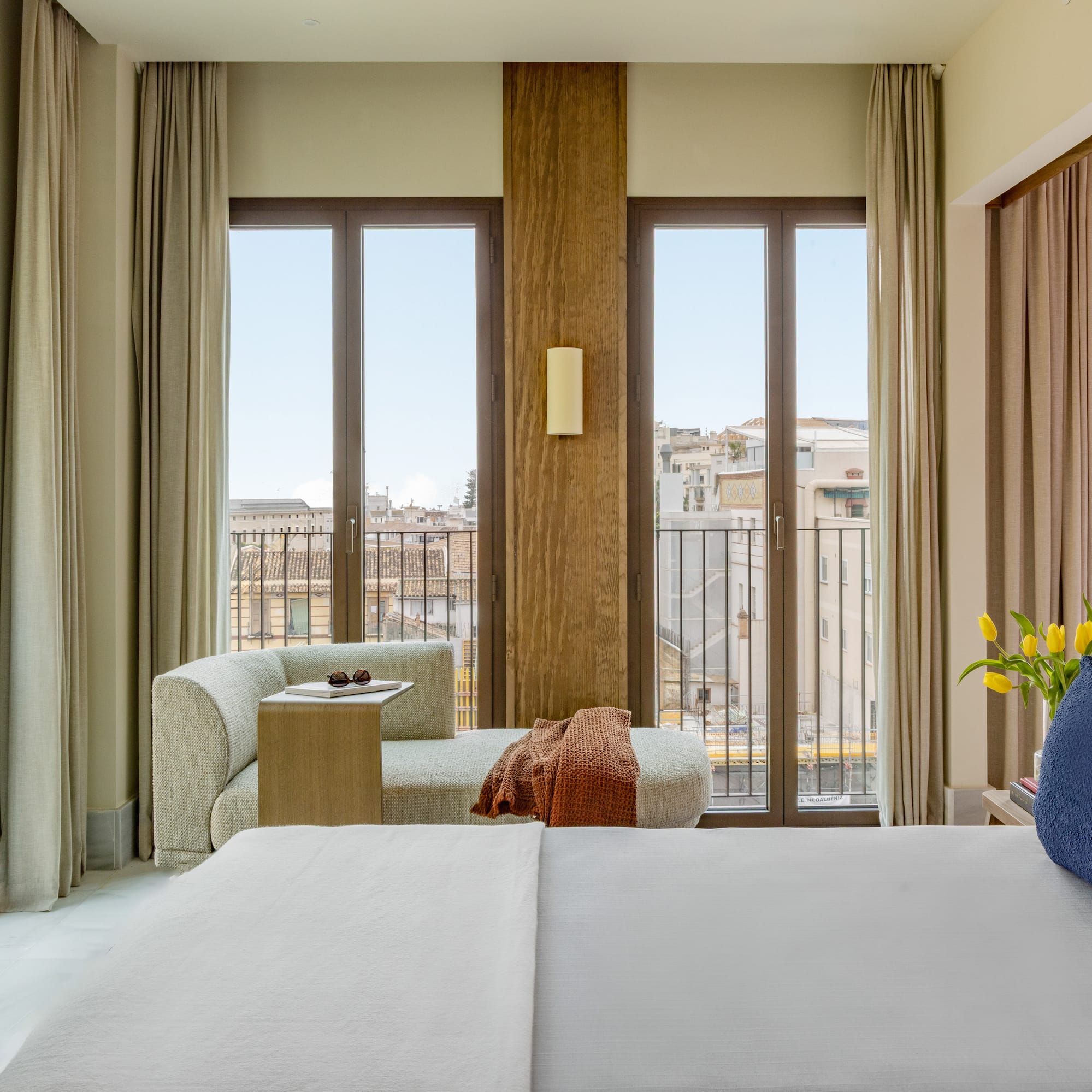 a room with a bed and a couch