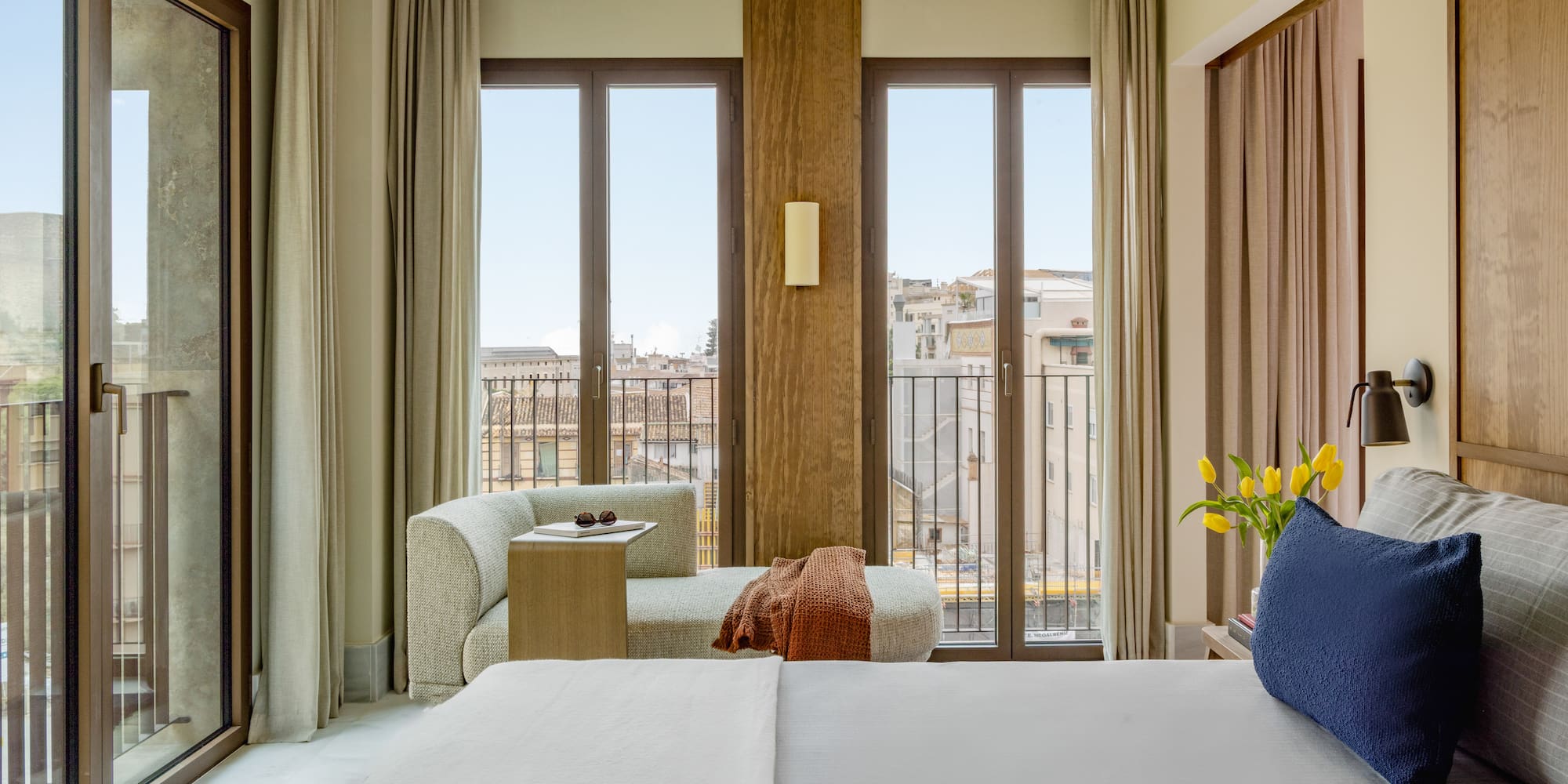 a room with a bed and a couch