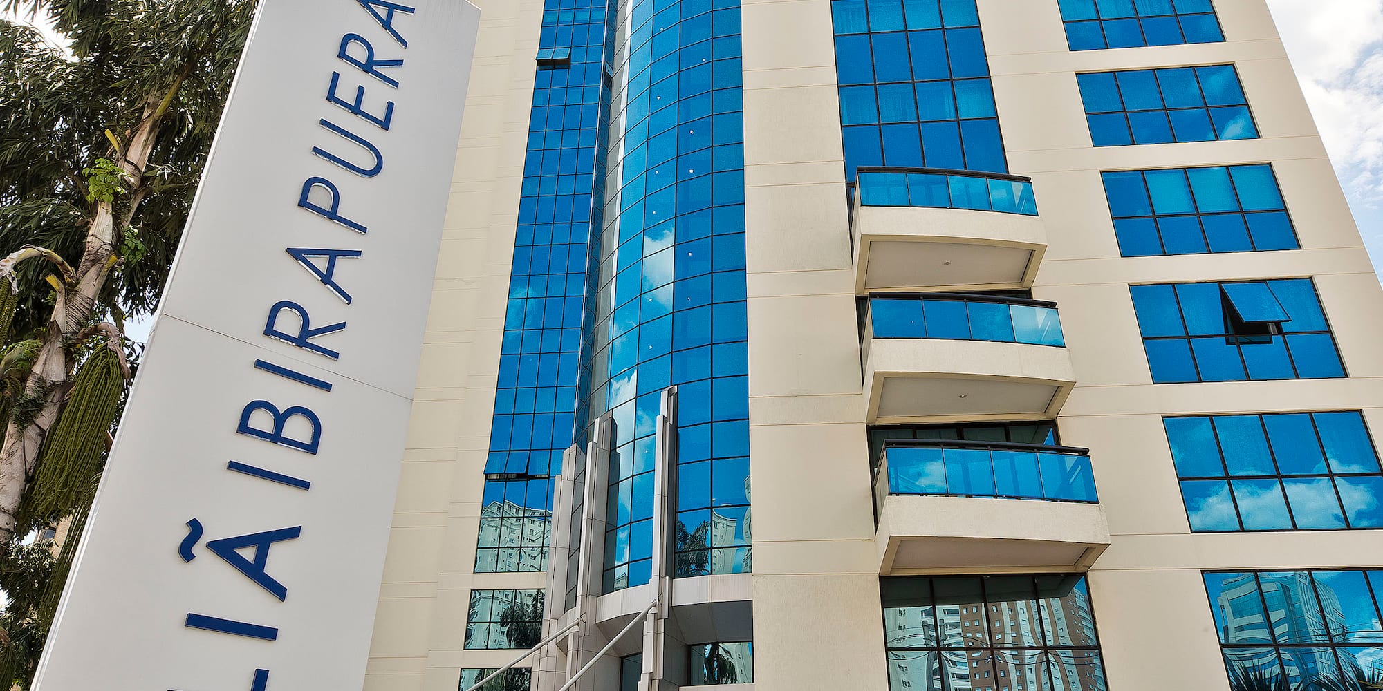 Panama City with blue glass windows