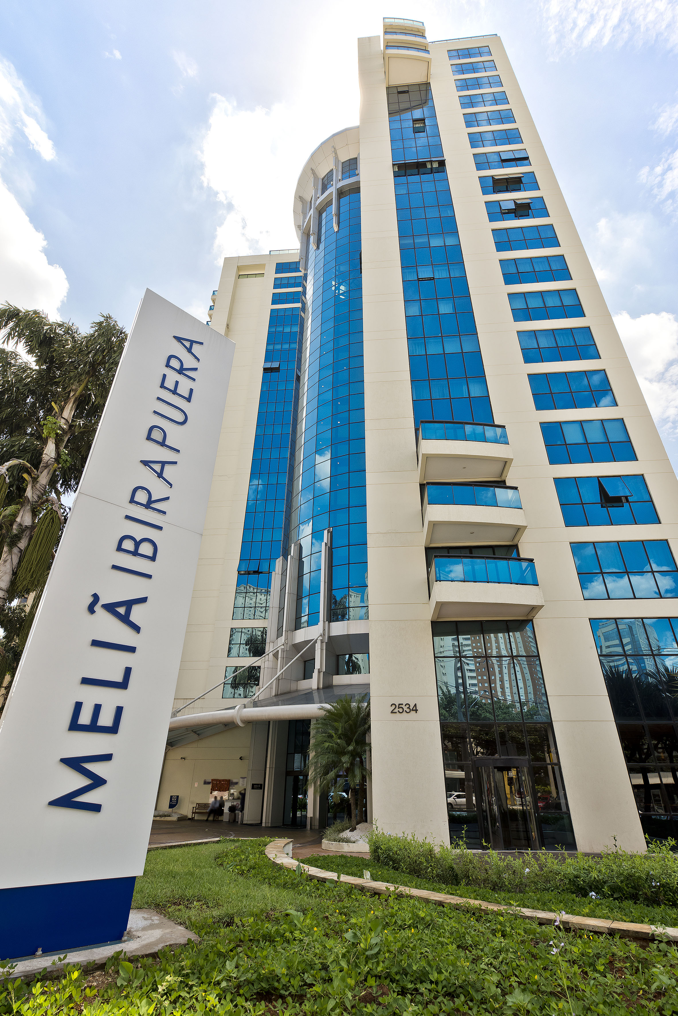 Panama City with blue glass windows