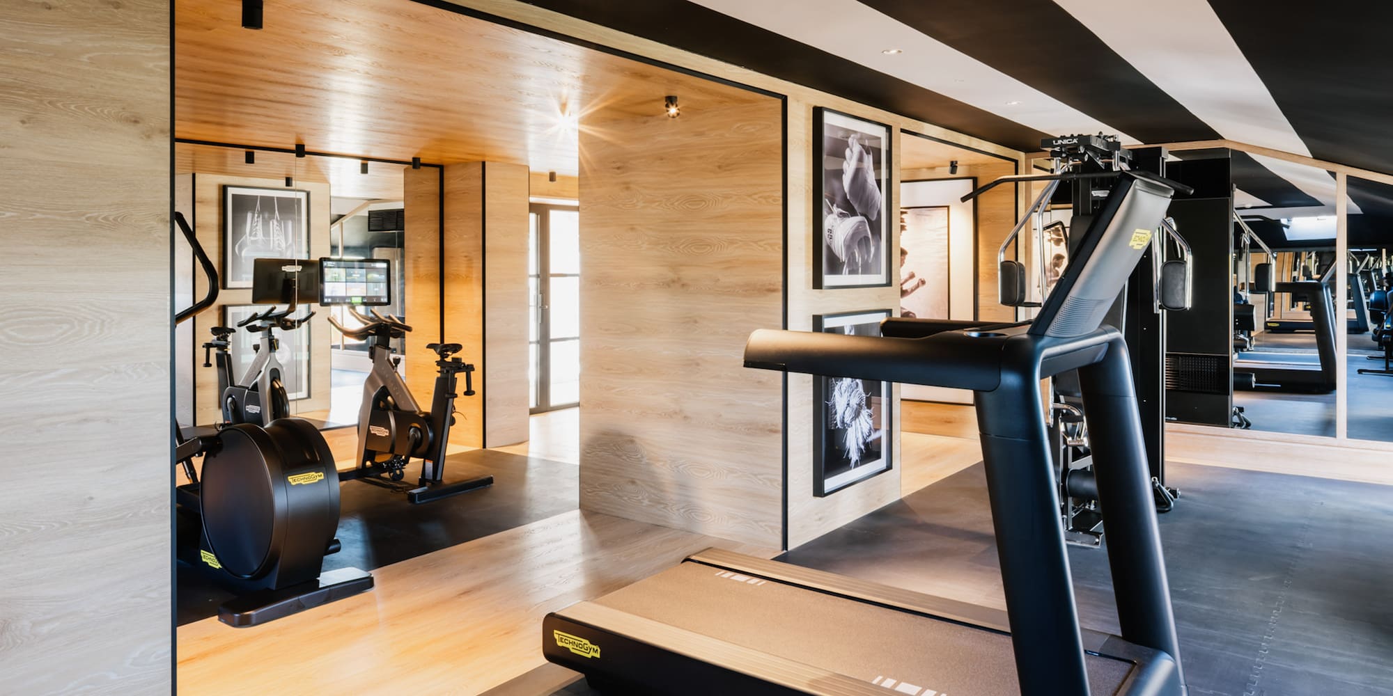 a room with exercise equipment