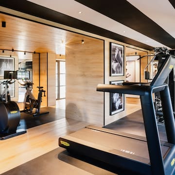 a room with exercise equipment