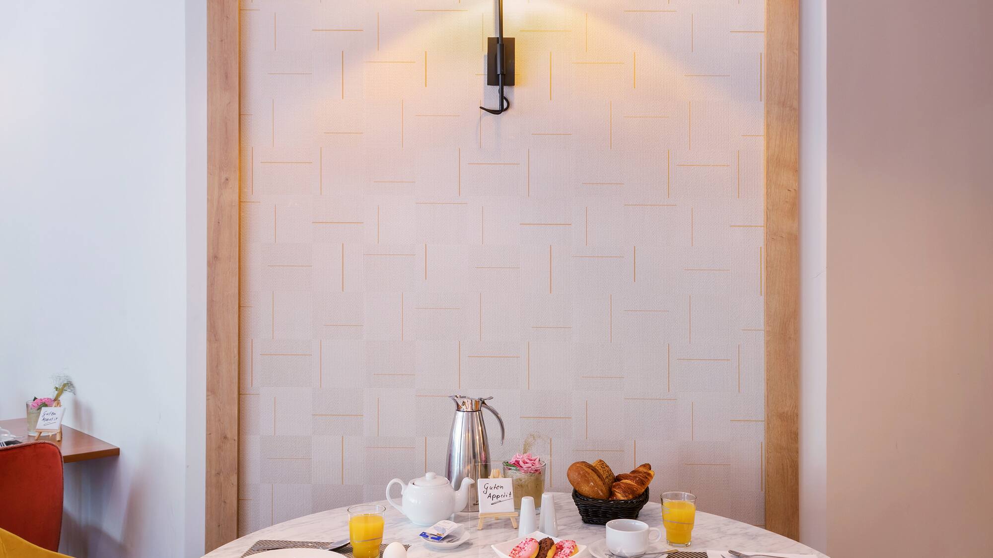 a table with food on it