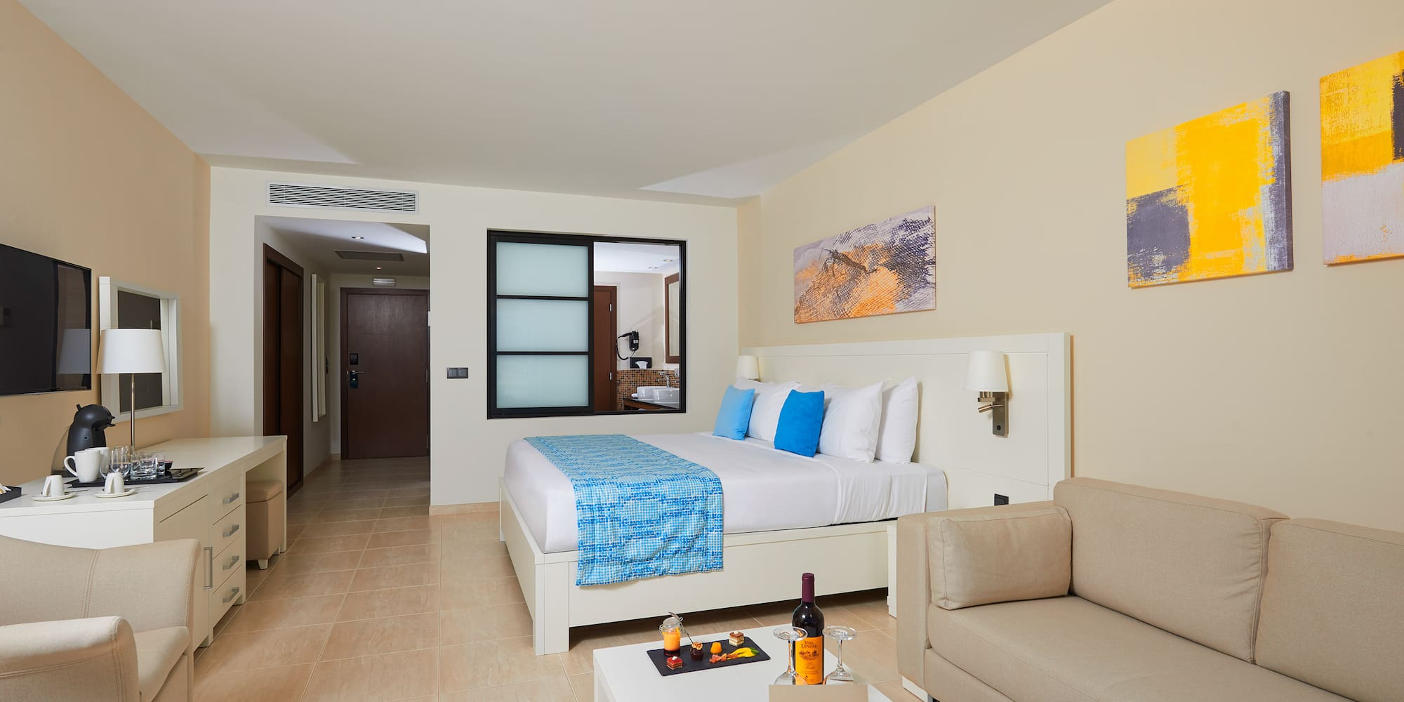 a room with a bed and a couch