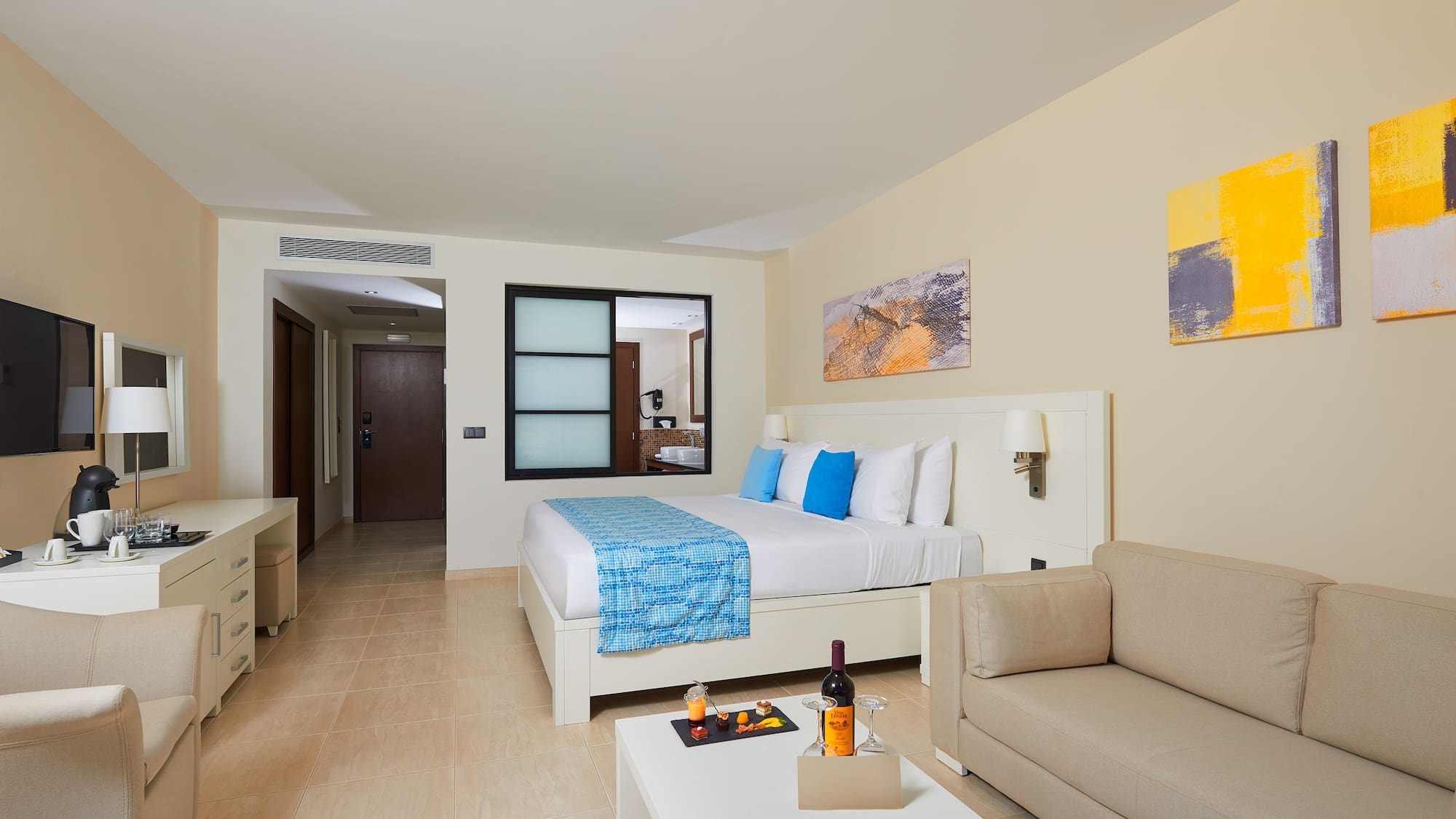 a room with a bed and a couch