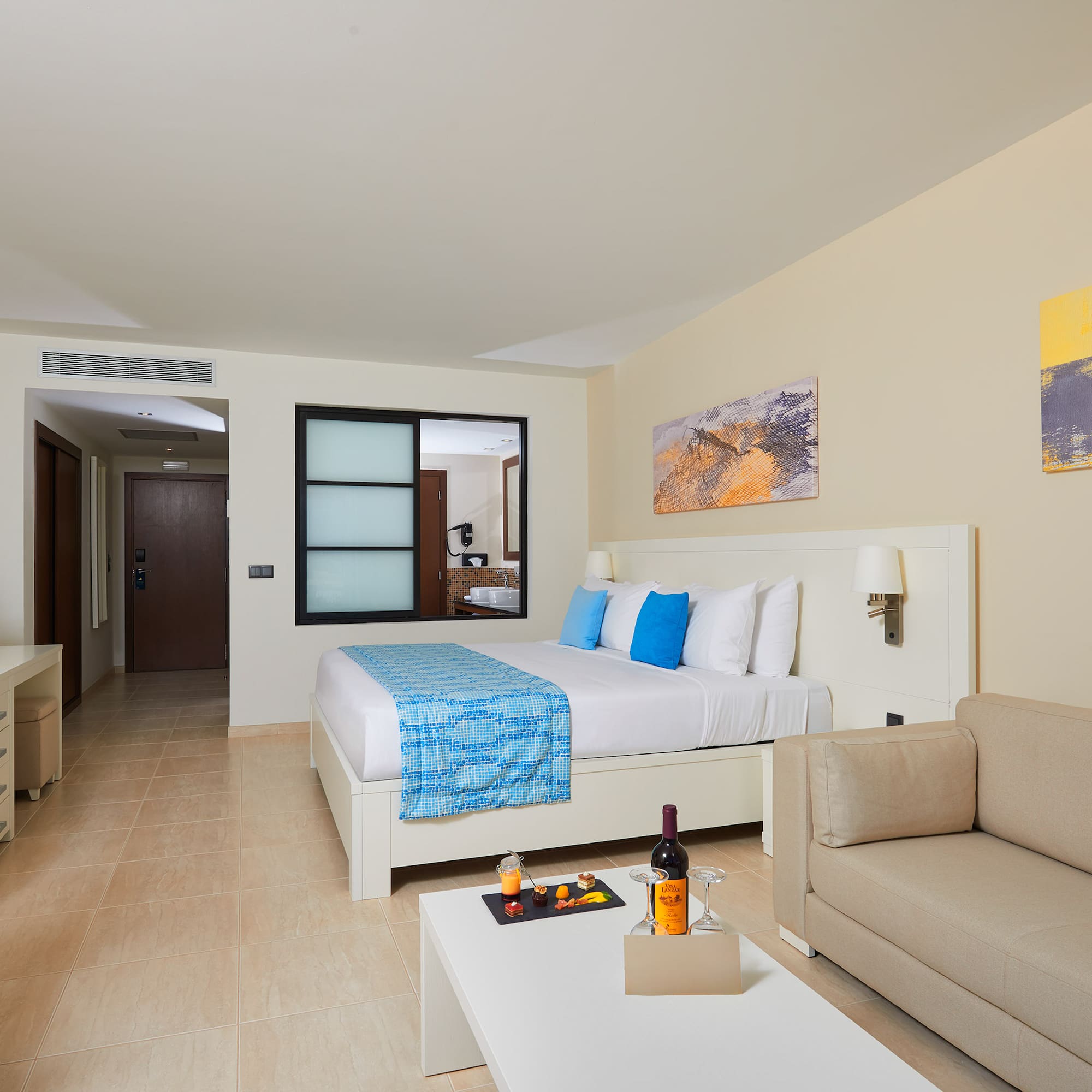 a room with a bed and a couch