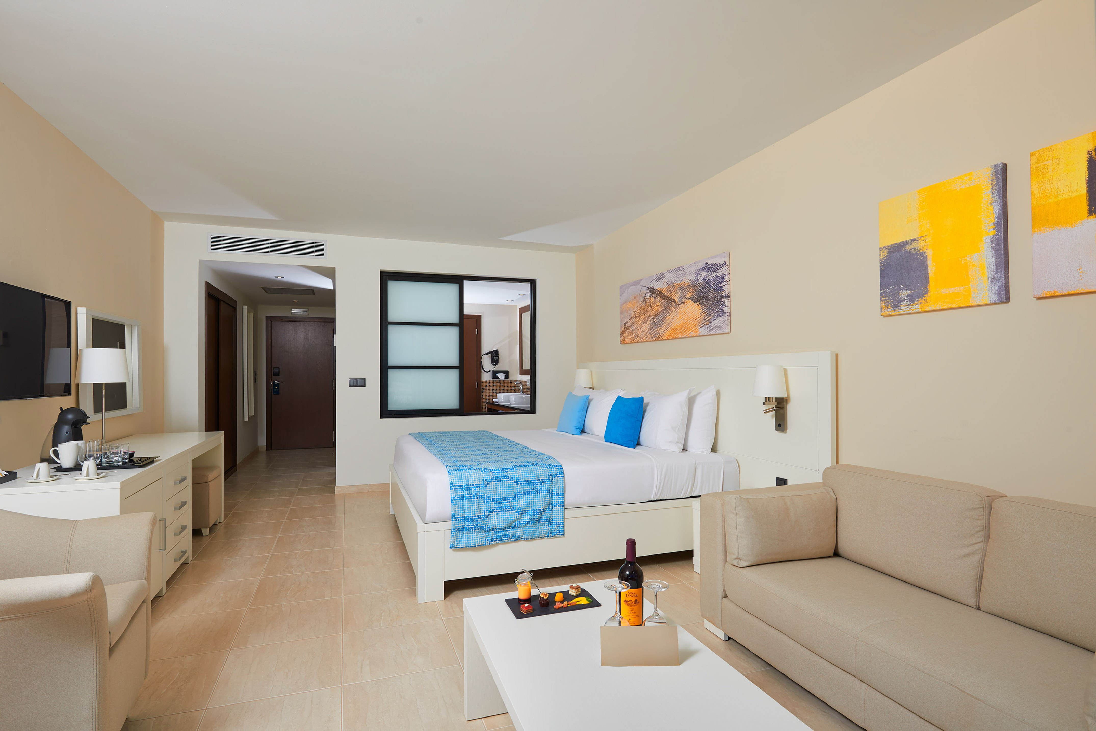 a room with a bed and a couch