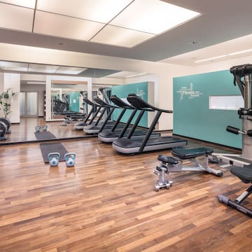a room with exercise equipment