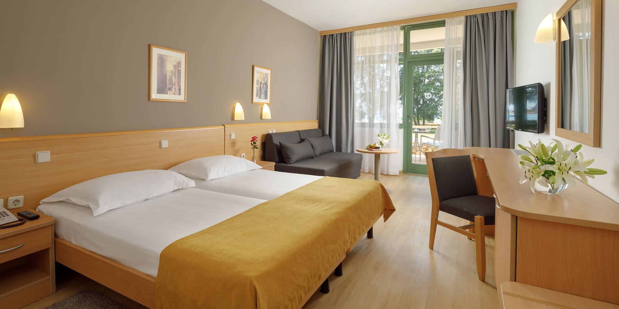 a room with a bed and a couch