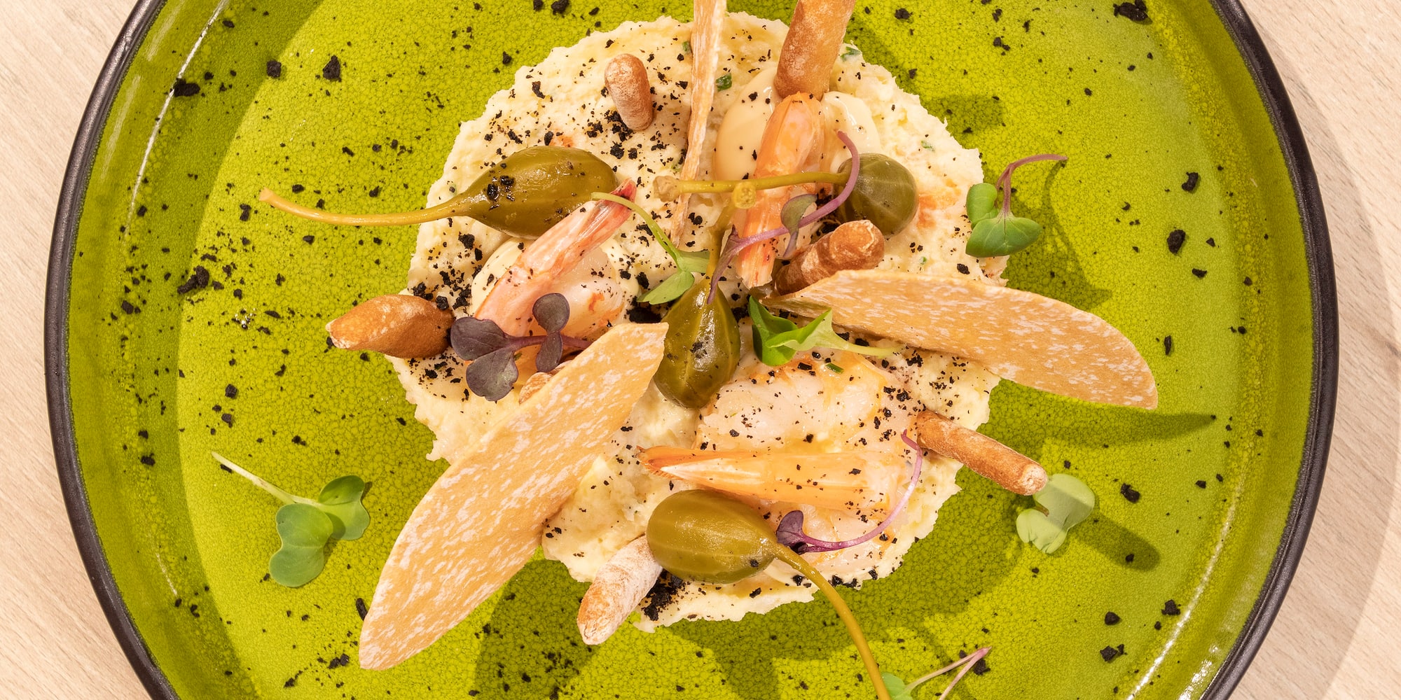 a plate of food on a table