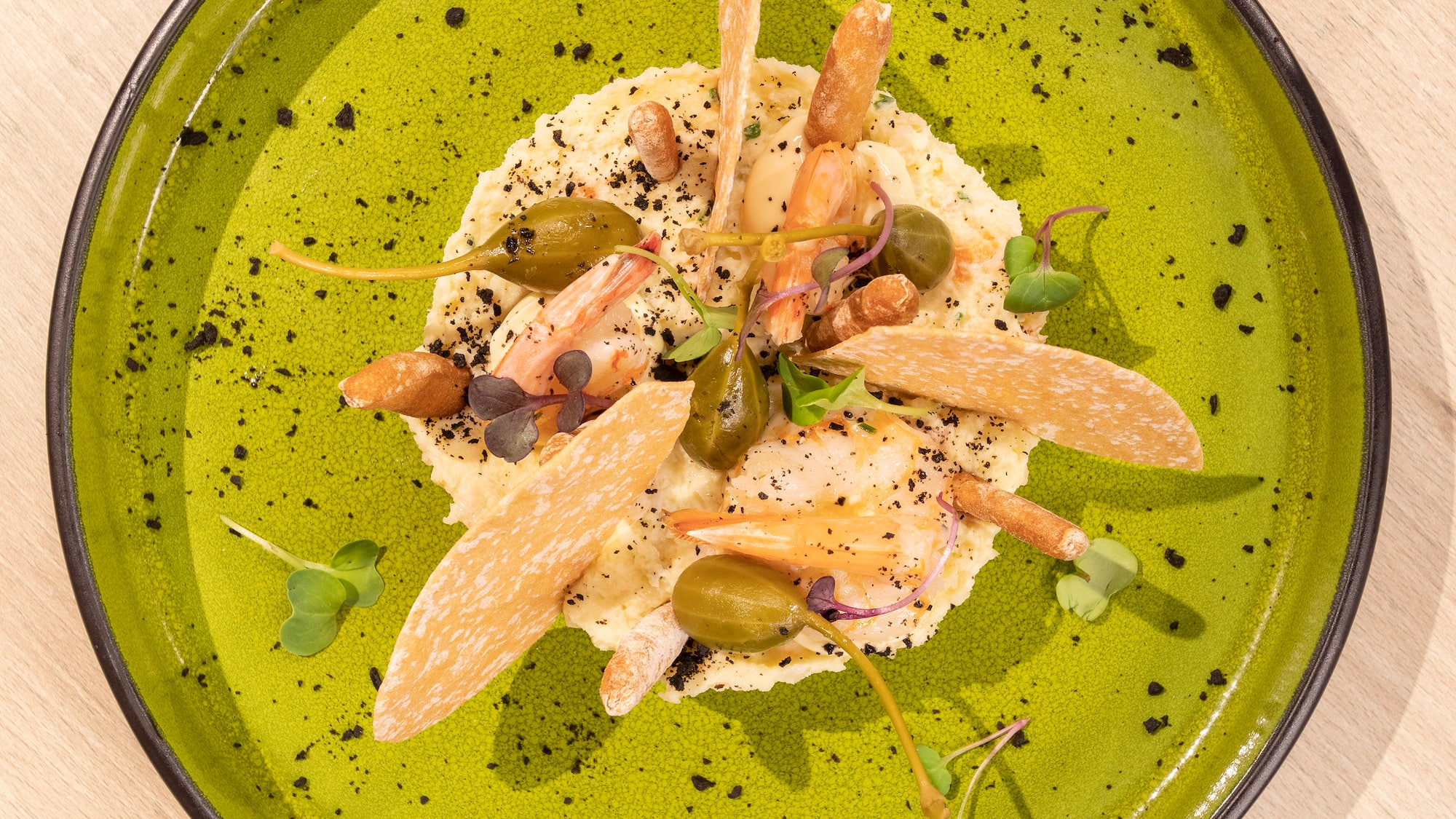 a plate of food on a table