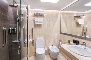 a bathroom with a sink and toilet